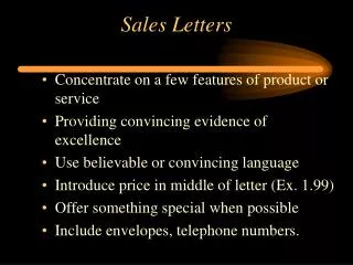 Sales Letters