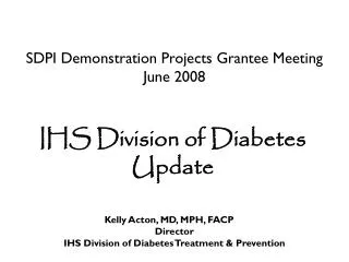 SDPI Demonstration Projects Grantee Meeting June 2008