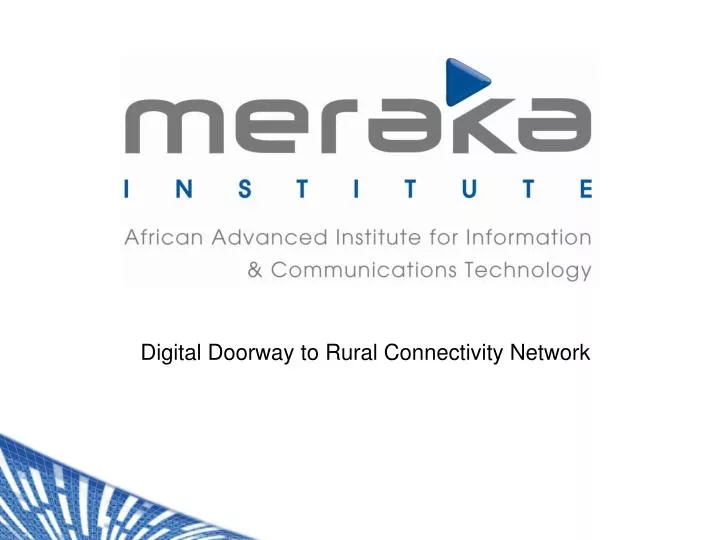 digital doorway to rural connectivity network