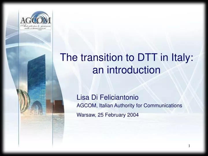 the transition to dtt in italy an introduction