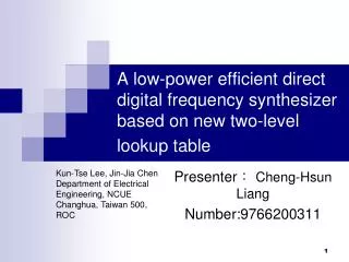 A low-power efficient direct digital frequency synthesizer based on new two-level lookup table