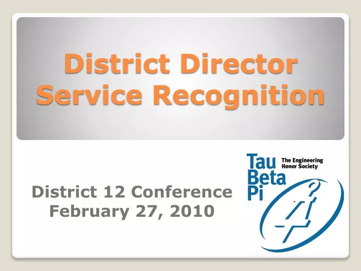 district director service recognition