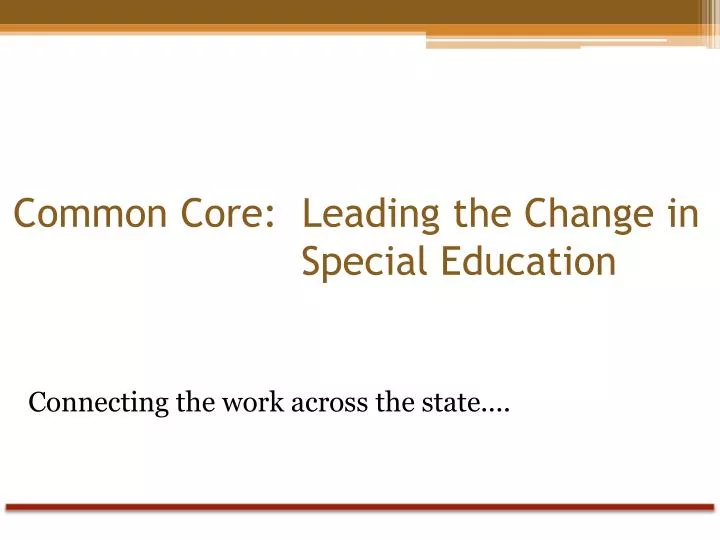 common core leading the change in special education