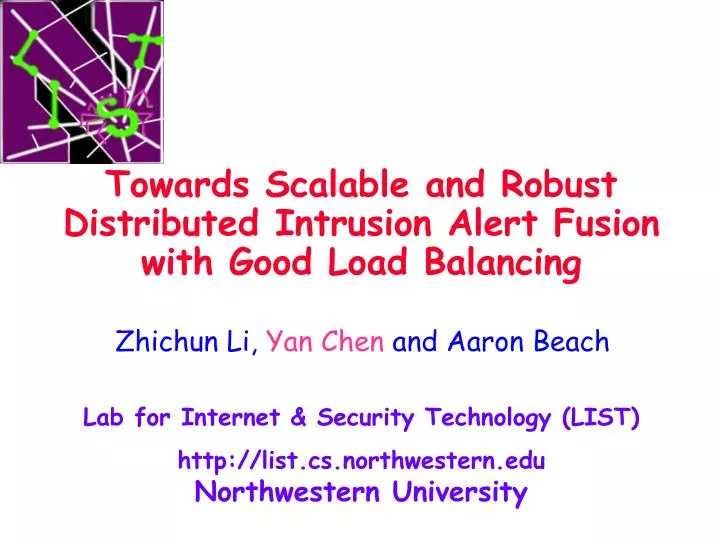 towards scalable and robust distributed intrusion alert fusion with good load balancing