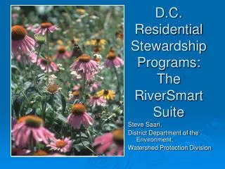 D.C. Residential Stewardship Programs: The RiverSmart Suite