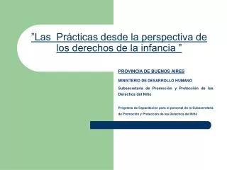 las pr cticas desde la perspectiva de los derechos de la infancia