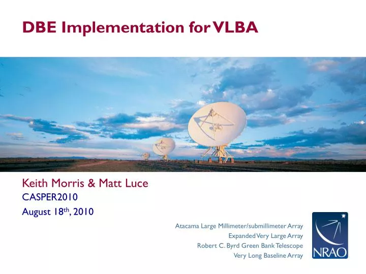 dbe implementation for vlba