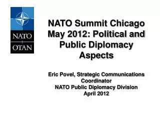 CHICAGO SUMMIT, MAY 2012 1.	Political agenda/Key Themes