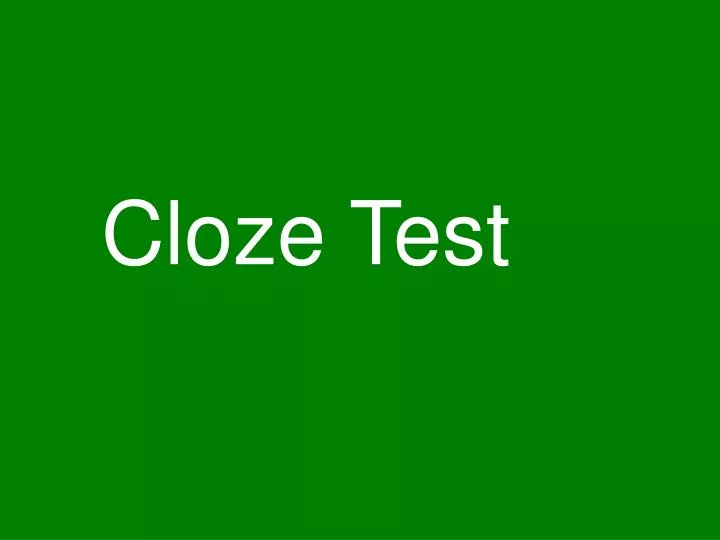 cloze test