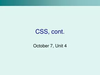 CSS, cont.