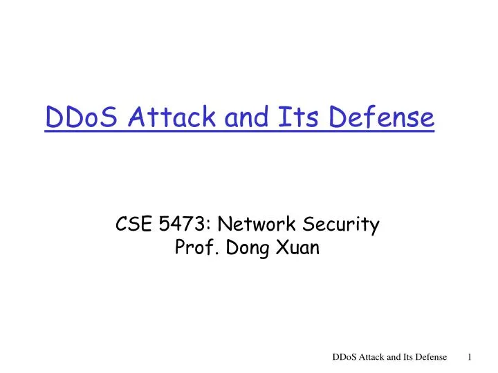 ddos attack and its defense