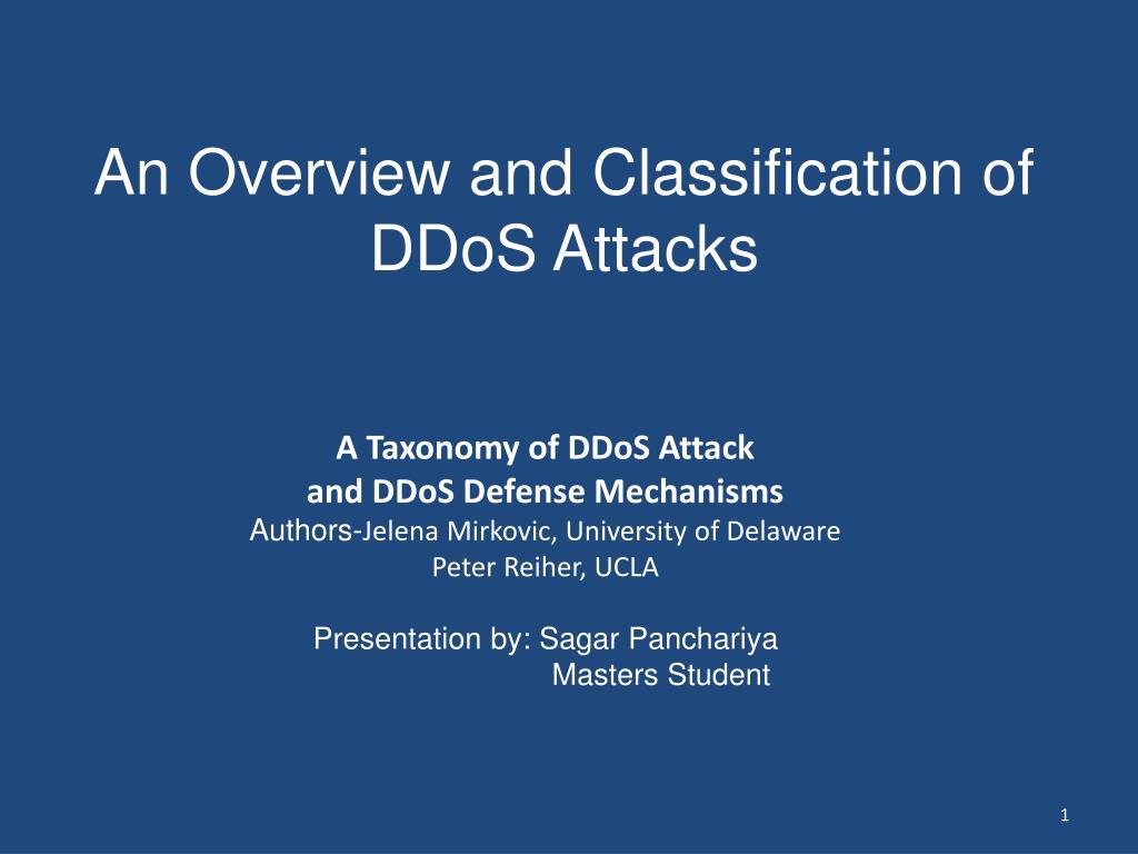 PPT - An Overview and Classification of DDoS Attacks PowerPoint ...