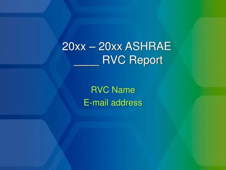 20xx 20xx ashrae rvc report
