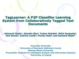 TagLearner: A P2P Classifier Learning System from Collaboratively Tagged Text Documents