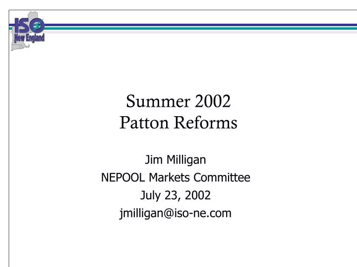 summer 2002 patton reforms