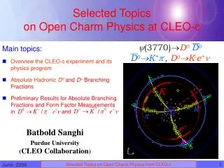 Selected Topics on Open Charm Physics at CLEO-c