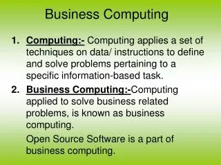 business computing