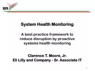 System Health M onitoring