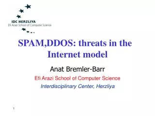 SPAM,DDOS: threats in the Internet model