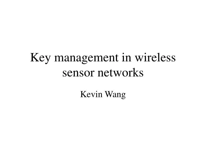 key management in wireless sensor networks