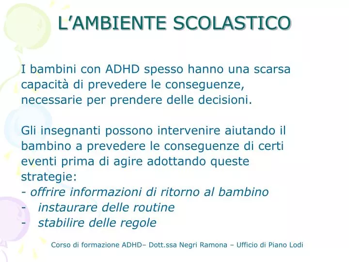 l ambiente scolastico