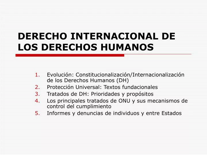 derecho internacional de los derechos humanos