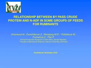 RELATIONSHIP BETWEEN BY PASS CRUDE PROTEIN AND N-ADF IN SOME GROUPS OF FEEDS FOR RUMINANTS