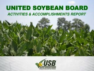 United Soybean Board Activities &amp; Accomplishments Report
