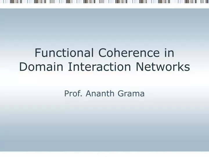 functional coherence in domain interaction networks