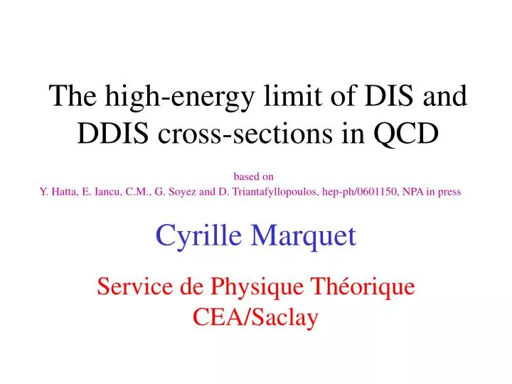the high energy limit of dis and ddis cross sections in qcd