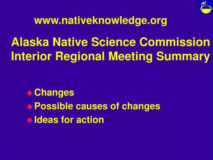alaska native science commission interior regional meeting summary