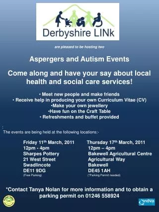 are pleased to be hosting two Aspergers and Autism Events