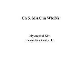 Ch 5. MAC in WMNs