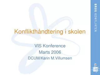 konflikth ndtering i skolen