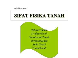 sifat fisika tanah