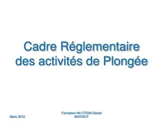 cadre r glementaire des activit s de plong e