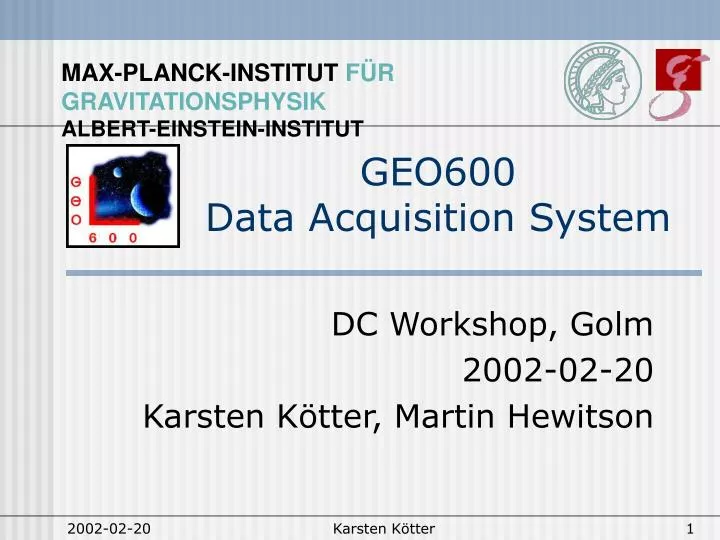 geo600 data acquisition system