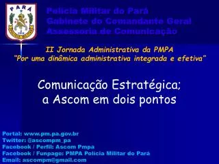 pol cia militar do par gabinete do comandante geral assessoria de comunica o