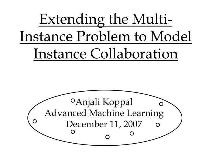 extending the multi instance problem to model instance collaboration