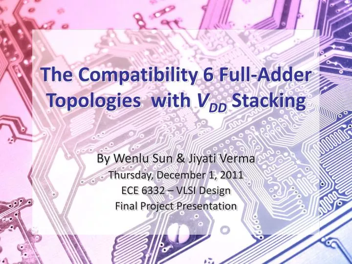 the compatibility 6 full adder topologies with v dd stacking