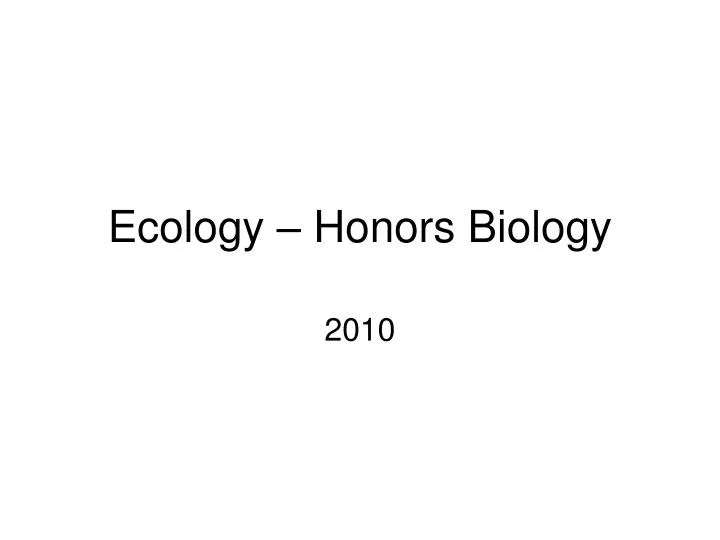 ecology honors biology