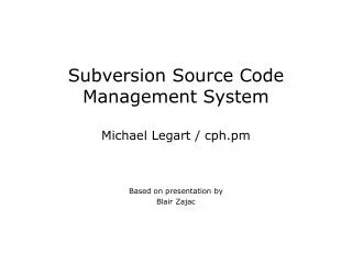 Subversion Source Code Management System