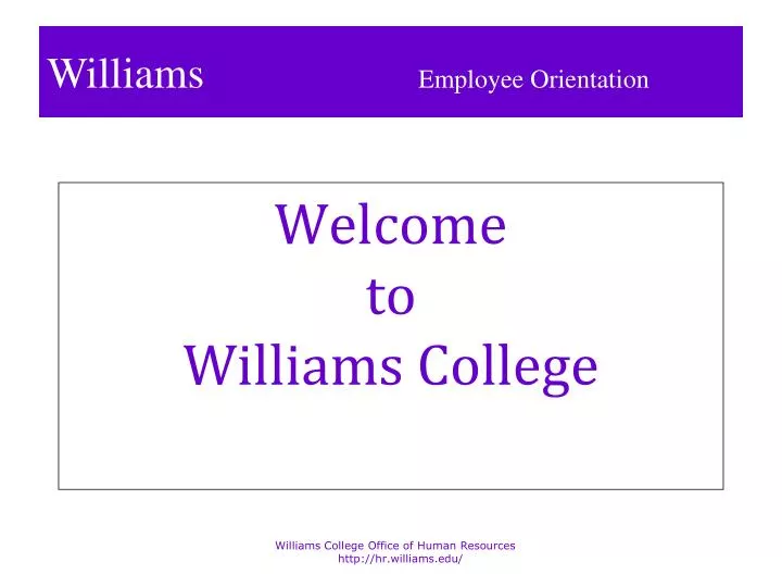 welcome to williams college