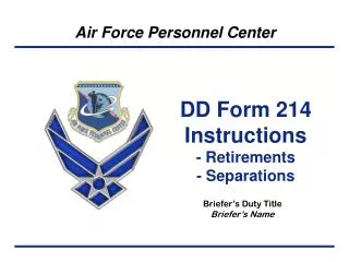 DD Form 214 Instructions - Retirements - Separations