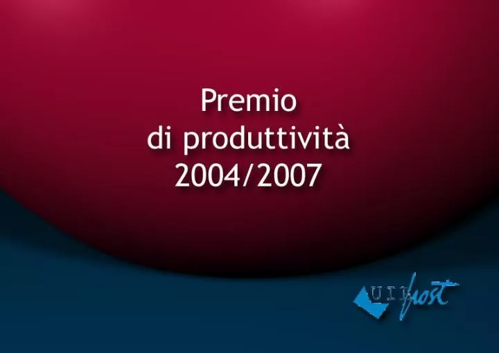 premio di produttivita 2004 2007