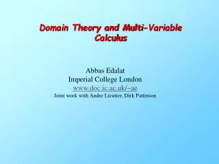 Domain Theory and Multi-Variable Calculus
