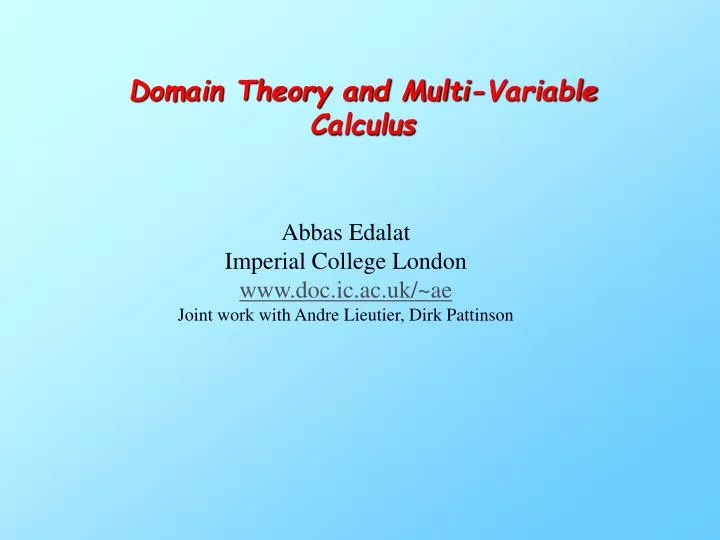 domain theory and multi variable calculus