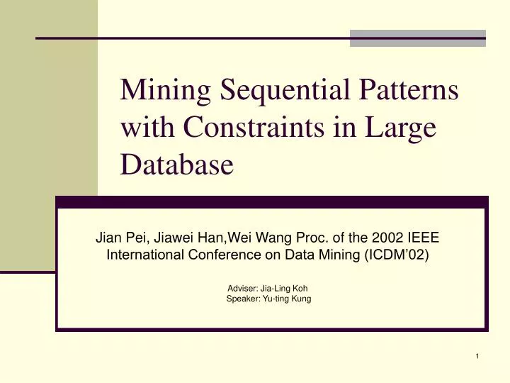 mining sequential patterns with constraints in large database