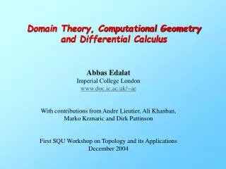 Domain Theory, Computational Geometry and Differential Calculus