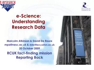 e-Science: Understanding Research Data